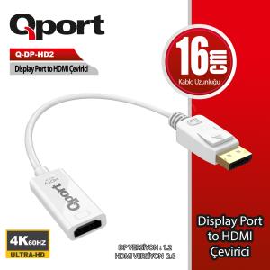 qport q-dp-hd2 dısplay portundan hdmı cevırıcı 4k 60hz ürün fotoğrafı qport q-dp-hd2 dısplay portundan hdmı cevırıcı 4k 60hz resmi, qport q-dp-hd2 dısplay portundan hdmı cevırıcı 4k 60hz fotoğrafı