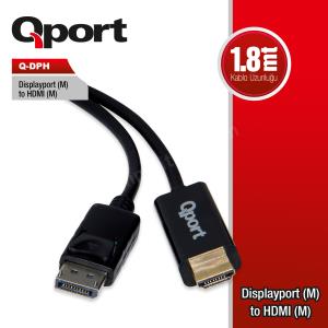 qport q-dph dısplay port to hdmı cevırıcı 1.8m kablo ürün fotoğrafı qport q-dph dısplay port to hdmı cevırıcı 1.8m kablo resmi, qport q-dph dısplay port to hdmı cevırıcı 1.8m kablo fotoğrafı