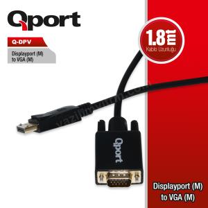 qport q-dpv dısplay port to vga cevırıcı 1.8m kablo ürün fotoğrafı qport q-dpv dısplay port to vga cevırıcı 1.8m kablo resmi, qport q-dpv dısplay port to vga cevırıcı 1.8m kablo fotoğrafı