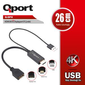 qport q-dpx hdmı(m) to dısplayport(f) çevirici ürün fotoğrafı qport q-dpx hdmı(m) to dısplayport(f) çevirici resmi, qport q-dpx hdmı(m) to dısplayport(f) çevirici fotoğrafı