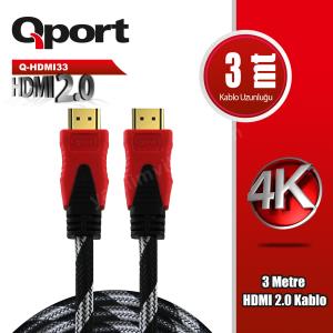 qport q-hdmı33 3 metre 2.0v 4k altın uçlu örgülü kablo ürün fotoğrafı qport q-hdmı33 3 metre 2.0v 4k altın uçlu örgülü kablo resmi, qport q-hdmı33 3 metre 2.0v 4k altın uçlu örgülü kablo fotoğrafı