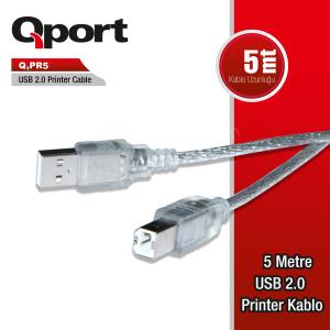 qport q-pr5 usb2.0 5m yazıcı kablosu ürün fotoğrafı qport q-pr5 usb2.0 5m yazıcı kablosu resmi, qport q-pr5 usb2.0 5m yazıcı kablosu fotoğrafı