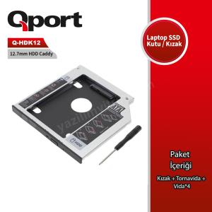 qport q-hdk12 2.5" hdd/ssd uyumlu cevırıcı 12.7" kızak