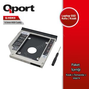 qport q-hdk9 2.5" hdd/ssd uyumlu cevırıcı 9.5" optık sata kızak