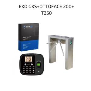 turnike ve ottoface 200 yüz+parmakizi+kart+şifre tanıma cihazı personel giriş çıkış sistemi seti