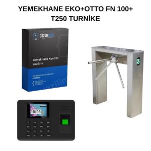 turnike ve ottofn parmak izi+şifre+yüz tanıma+kart okuyuculu yemekhane sistemi seti