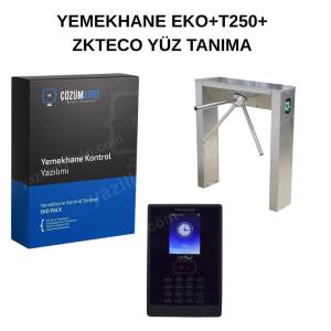 turnike ve zkteco şifre+yüz tanıma+kart okuyuculu yemekhane sistemi seti