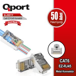 qport q-j601y cat6 50 lik paket ez-rj45 metal yeni nesil konnektör ürün fotoğrafı qport q-j601y cat6 50 lik paket ez-rj45 metal yeni nesil konnektör resmi, qport q-j601y cat6 50 lik paket ez-rj45 metal yeni nesil konnektör fotoğrafı