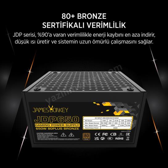 JAMES DONKEY JDP650 APFC 12CM 80+ BRONZE 650W PSU Res3