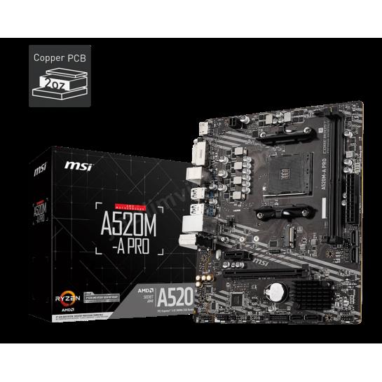 msı a520m-a pro ddr4 4600/1866mhz m.2 matx am4 ürün fotoğrafı msı a520m-a pro ddr4 4600/1866mhz m.2 matx am4 resmi, msı a520m-a pro ddr4 4600/1866mhz m.2 matx am4 fotoğrafı