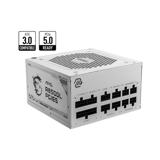 MSI MAG A850GL PCIE5 WHITE 850W 80+GOLD POWER SUPPLY Res4