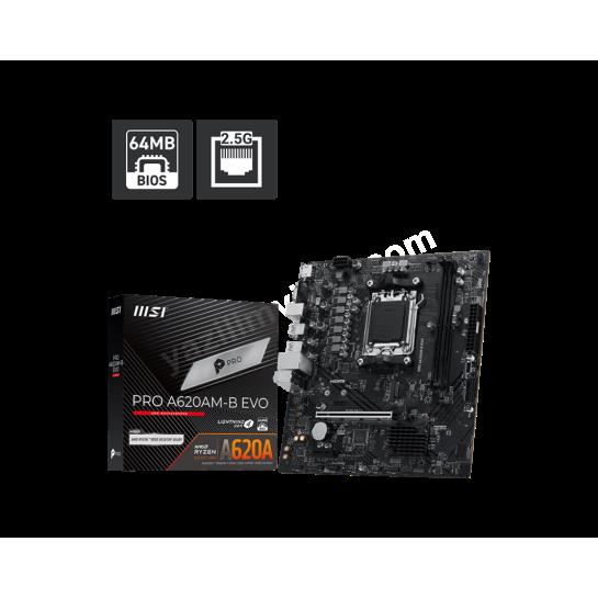 msı pro a620am-b evo am5 ddr5 6800(oc) anakart ürün fotoğrafı msı pro a620am-b evo am5 ddr5 6800(oc) anakart resmi, msı pro a620am-b evo am5 ddr5 6800(oc) anakart fotoğrafı