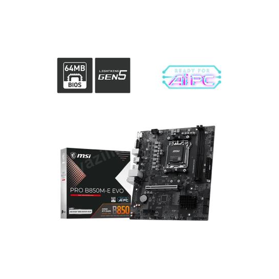 msı pro b850m-e evo ddr5 anakart 8200mhz(oc) ürün fotoğrafı msı pro b850m-e evo ddr5 anakart 8200mhz(oc) resmi, msı pro b850m-e evo ddr5 anakart 8200mhz(oc) fotoğrafı