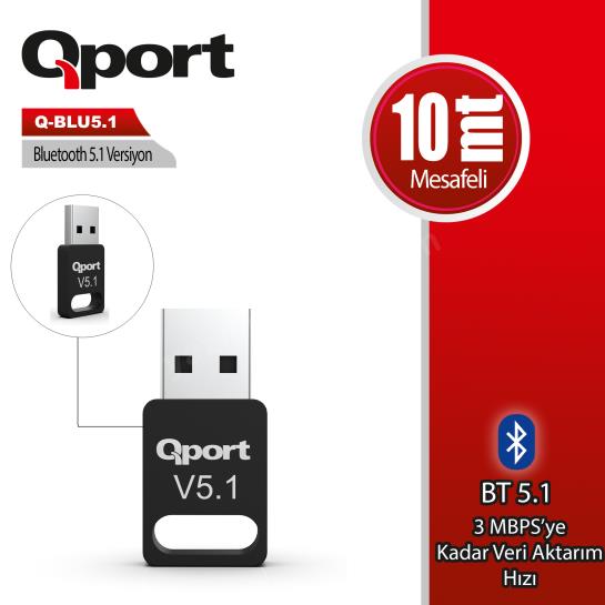qport q-blu5.1 bluetooth v5.1 usb adaptor ürün fotoğrafı qport q-blu5.1 bluetooth v5.1 usb adaptor resmi, qport q-blu5.1 bluetooth v5.1 usb adaptor fotoğrafı