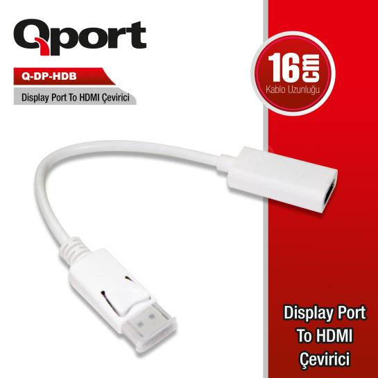 QPORT Q-DP-HDB DISPLAYPORT TO HDMI ÇEVİRİCİ Res2