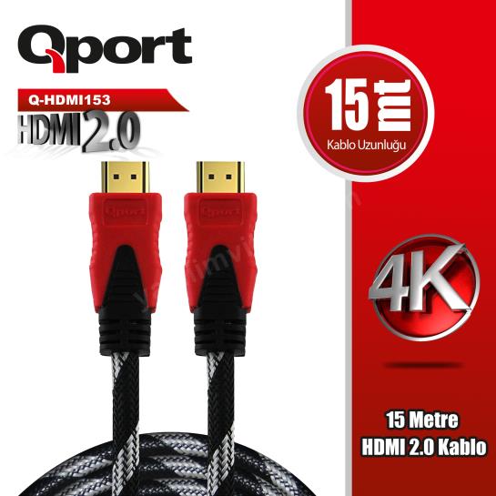 qport q-hdmı153 hdmı 2.0 v altın uçlu kablo 15 mt ürün fotoğrafı qport q-hdmı153 hdmı 2.0 v altın uçlu kablo 15 mt resmi, qport q-hdmı153 hdmı 2.0 v altın uçlu kablo 15 mt fotoğrafı