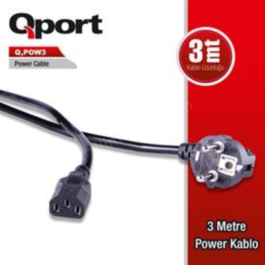 qport q-pow3 3 metre pc power kablosu ürün fotoğrafı qport q-pow3 3 metre pc power kablosu resmi, qport q-pow3 3 metre pc power kablosu fotoğrafı
