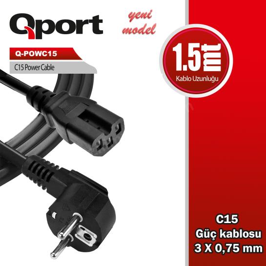 qport q-powc15 1.5m c15 power guc kablosu ürün fotoğrafı qport q-powc15 1.5m c15 power guc kablosu resmi, qport q-powc15 1.5m c15 power guc kablosu fotoğrafı
