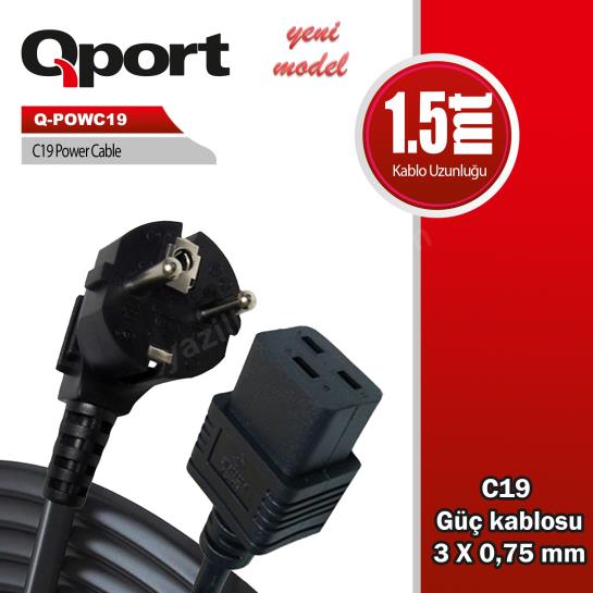 qport q-powc19 1.5m c19 power guc kablosu ürün fotoğrafı qport q-powc19 1.5m c19 power guc kablosu resmi, qport q-powc19 1.5m c19 power guc kablosu fotoğrafı