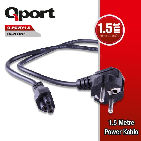 qport q-powy1.5 1.5 metre pc power kablosu ürün fotoğrafı qport q-powy1.5 1.5 metre pc power kablosu resmi, qport q-powy1.5 1.5 metre pc power kablosu fotoğrafı
