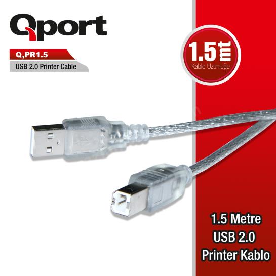 qport q-pr1.5 usb 2.0 1.5 metre yazıcı kablo ürün fotoğrafı qport q-pr1.5 usb 2.0 1.5 metre yazıcı kablo resmi, qport q-pr1.5 usb 2.0 1.5 metre yazıcı kablo fotoğrafı