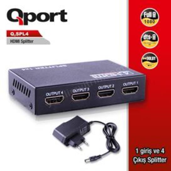 QPORT (Q-SPL4) FULL HD 1 GIRIS 4CIKIS HDMI SPLITTE Res2
