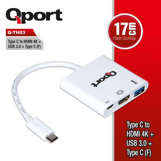qport q-th03 type-c to hdmı/usb3.0/type-c(f) 4k cevırıcı ürün fotoğrafı qport q-th03 type-c to hdmı/usb3.0/type-c(f) 4k cevırıcı resmi, qport q-th03 type-c to hdmı/usb3.0/type-c(f) 4k cevırıcı fotoğrafı