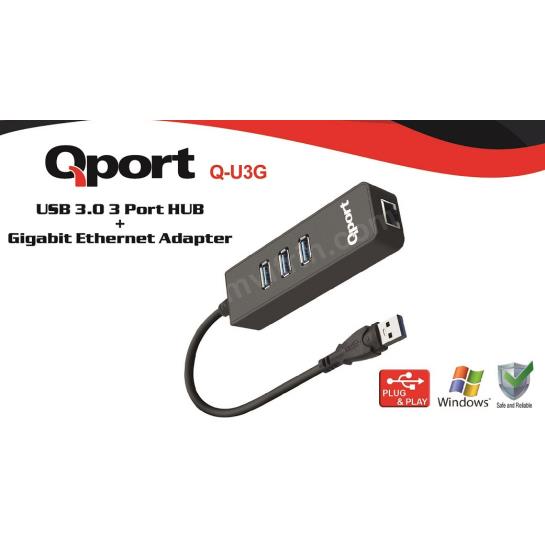 qport q-u3g usb 3.0 çoklayıcı/gıgabıt adaptör ürün fotoğrafı qport q-u3g usb 3.0 çoklayıcı/gıgabıt adaptör resmi, qport q-u3g usb 3.0 çoklayıcı/gıgabıt adaptör fotoğrafı