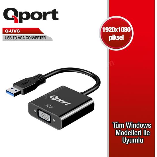 qport q-uvg usb 3.0 to vga çevirici ürün fotoğrafı qport q-uvg usb 3.0 to vga çevirici resmi, qport q-uvg usb 3.0 to vga çevirici fotoğrafı