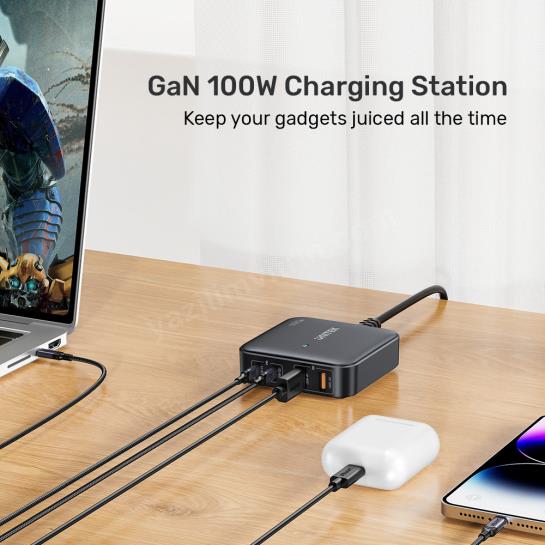 UNITEK 100W MASAÜSTÜ GAN ŞARJ İSTASYONU BEYAZ (P1229AWH) Res3