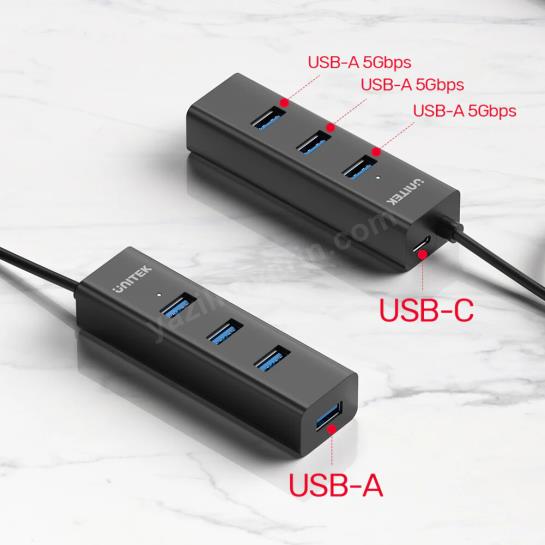 UNITEK 4-IN-1 USB-A 5GBPS HUB (Y-3089V01) Res2