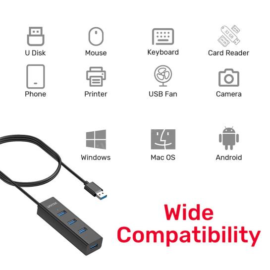 UNITEK 4-IN-1 USB-A 5GBPS HUB (Y-3089V01) Res9