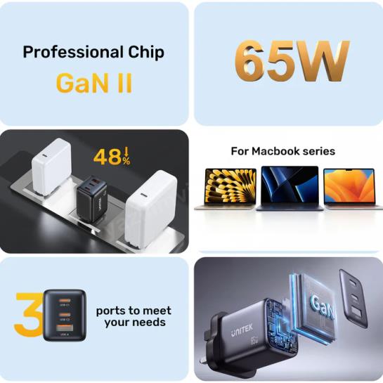UNITEK 65W MAX GAN SARJ ISTASYONU (P1130ABK01-EU) Res5