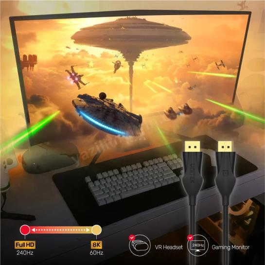 UNITEK DISPLAY PORT 1.4 KABLO 2MT 8K (C1624BK-2M) Res4