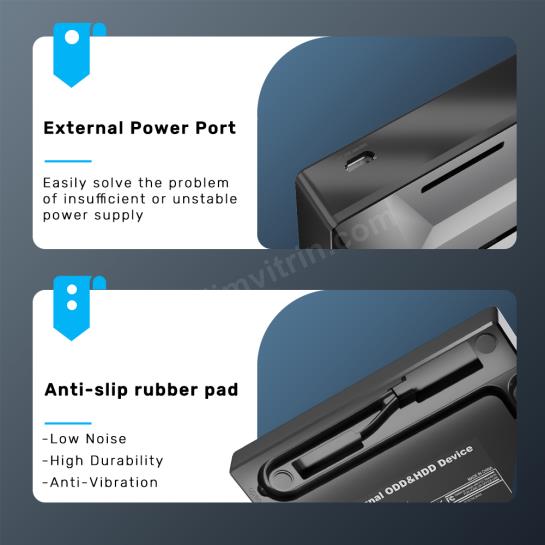 UNITEK HARİCİ DVD-RW USB TYPE-C/A 5in1 DOCK (T1037A) Res5