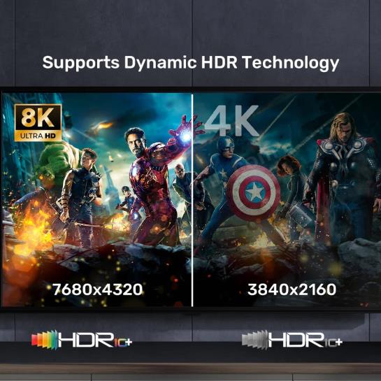 UNITEK HDMI2.1 KABLO 1MT 8K&60Hz (C11086GY01-1M) Res5