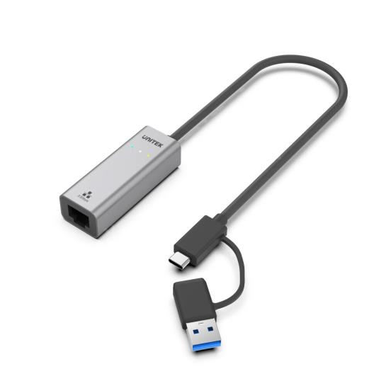 unıtek hibrit usb-c/usb-a 2.5 gigabit ethernet adaptörü (u1313cgy01) ürün fotoğrafı unıtek hibrit usb-c/usb-a 2.5 gigabit ethernet adaptörü (u1313cgy01) resmi, unıtek hibrit usb-c/usb-a 2.5 gigabit ethernet adaptörü (u1313cgy01) fotoğrafı