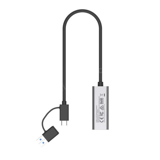 UNITEK HİBRİT USB-C/USB-A 2.5 GİGABİT ETHERNET ADAPTÖRÜ (U1313CGY01) Res2