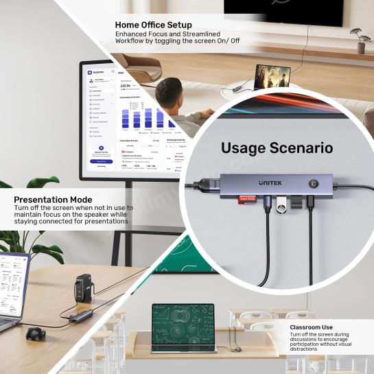 UNITEK UHUB S7 PRO 7-IN-1 5GBPS USB-C HUB (H1124AGY01) Res9