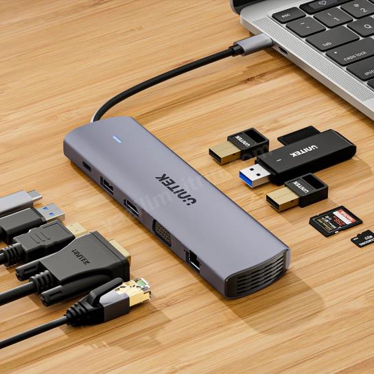 UNITEK UHUB U11+ 11-IN-1 USB-C HUB (D1113BGY01) Res7
