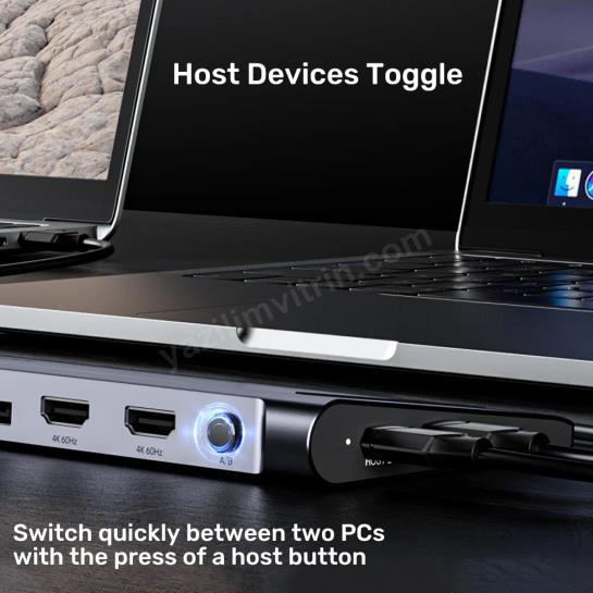 UNITEK UHUB15+ USB-C 4K BAGLANTI ISTASYONU (D1106AGY01) Res8
