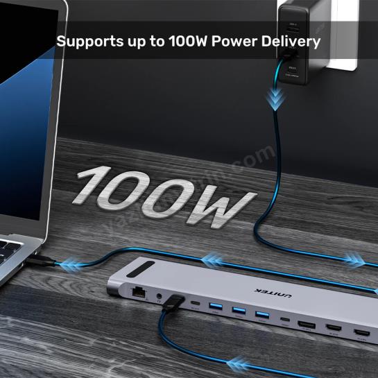 UNITEK UHUB15+ USB-C 4K BAGLANTI ISTASYONU (D1106AGY01) Res10