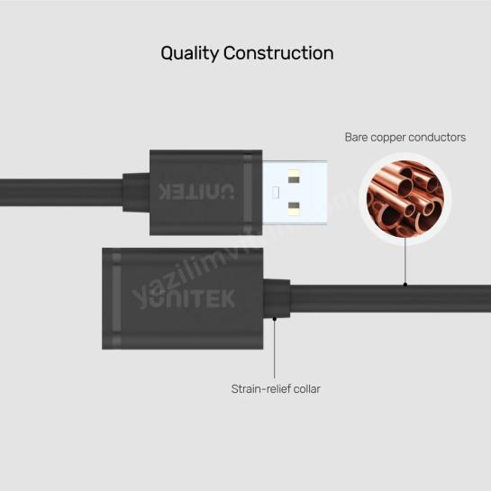 UNITEK USB-A(M) TO USB-A(F) KABLO 1.5MT(Y-C449GBK) Res5