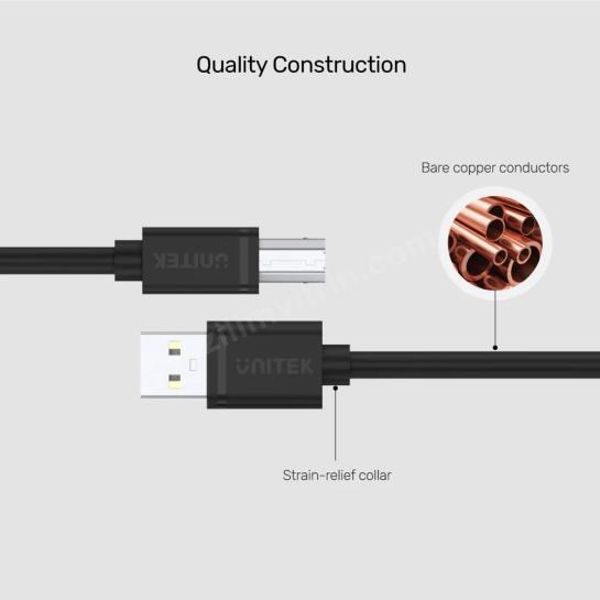 UNITEK USB-A TO USB-B YAZICI KABLO 2MT (Y-C4001GBK Res5
