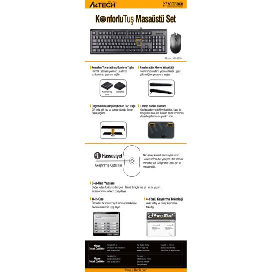 A4 TECH KR-9276 Q USB STANDART KLAVYE+OPTİK MOUSE Res3