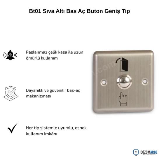 Bt01 Sıva Altı Bas Aç Buton Geniş Tip Bt01 Sıva Altı Bas Aç Buton Geniş Tip