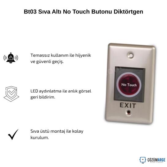 Bt03 Sıva Altı No Touch Butonu Diktörtgen Bt03 Sıva Altı No Touch Butonu Diktörtgen