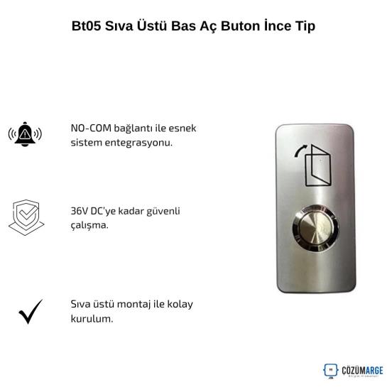 Bt05 Sıva Üstü Bas Aç Buton İnce Tip Bt05 Sıva Üstü Bas Aç Buton İnce Tip