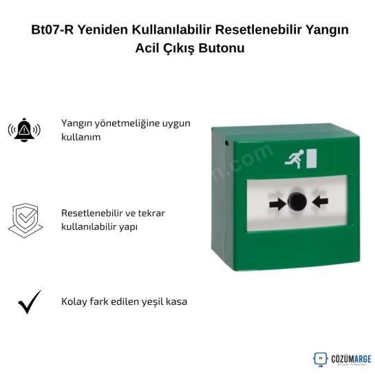 Bt07-R Yeniden Kullanılabilir Resetlenebilir Yangın Acil Çıkış Butonu Bt07-R Yeniden Kullanılabilir Resetlenebilir Yangın Acil Çıkış Butonu