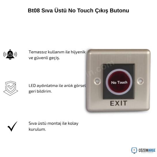 Bt08 Sıva Üstü No Touch Çıkış Butonu Bt08 Sıva Üstü No Touch Çıkış Butonu